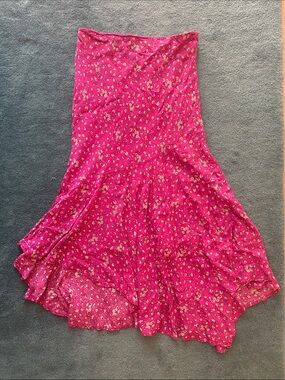 Urban Outfitters Fuchsia Floral Midi Skirt